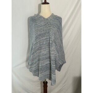Loft Sweater Poncho Blue/Grey